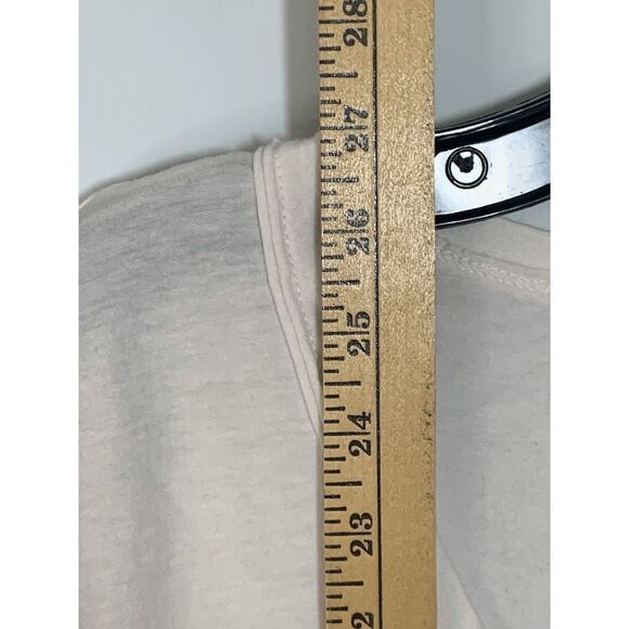White Crow Buckle V Neck Raw Edge Light Pink T Shirt Size Small - Picture 5 of 8